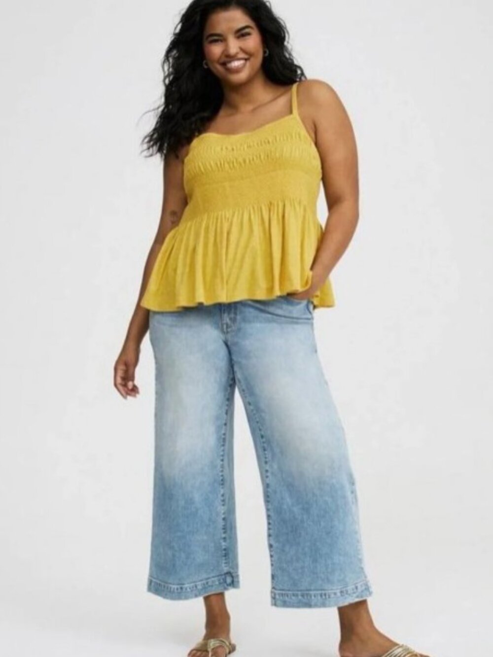 TORRID High-Rise Wide Leg Ankle Crop Vintage Stretch Jeans Surfrider